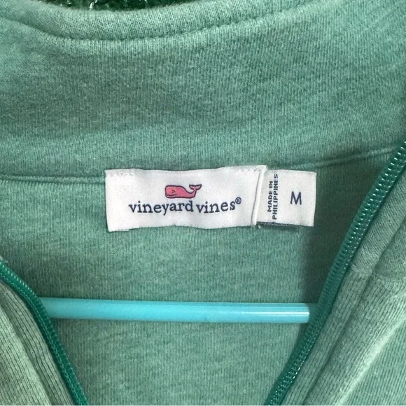 Vineyard Vines Light Green Quarter-Zip Sweater - Picture 3 of 5